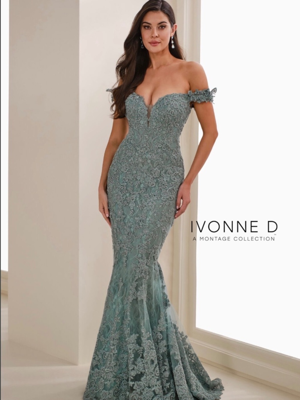 NWT Ivonne D Off-Shoulder Mother of the Bride/Groom Gown | Max Retail Elegance